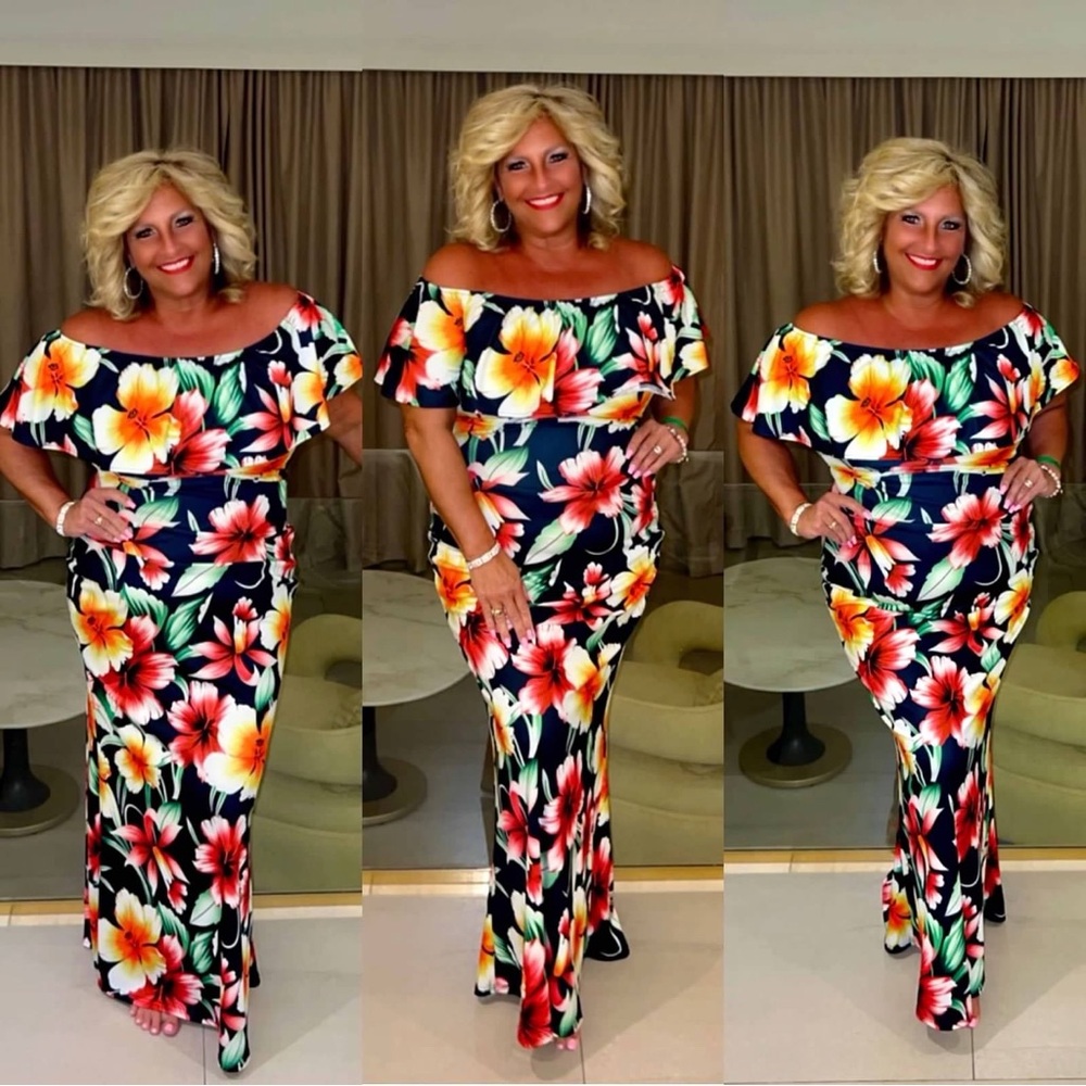 Floral Off-Shoulder Maxi Dress